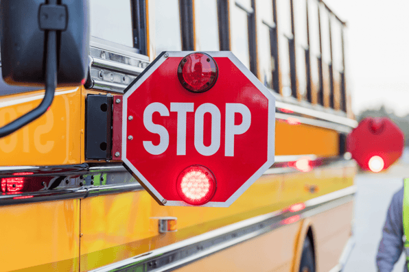 6 Reasons School Bus Dealers Need Cloud DMS and ERP, School bus stop sign